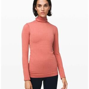 Lululemon Yin Vibes Turtleneck Copper Clay Long Sleeve Shirt Women's Size 8